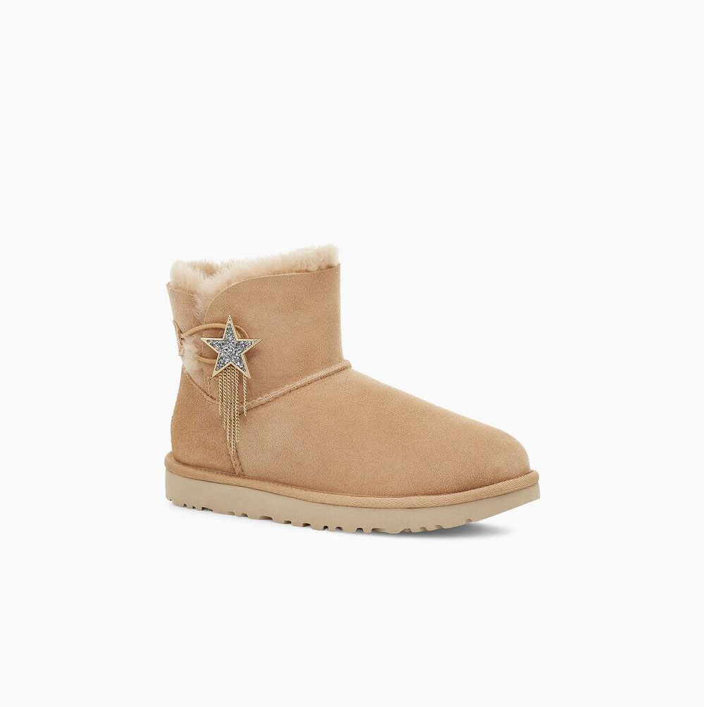 UGG Mini Bailey Star - Boots Dame - Beige (NO-Q761)